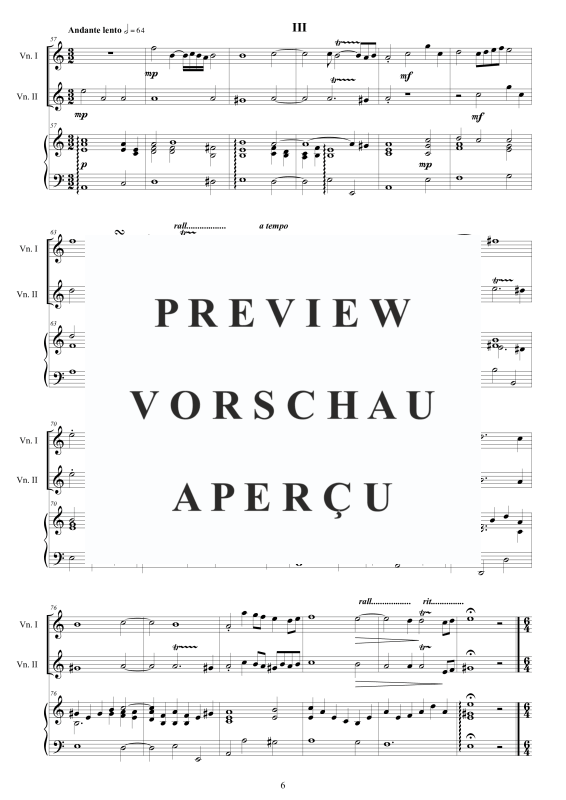 Produktgalerie: Seite 7 von 11 Trio Sonata No.5 in C-Dur Op.1, , 2 Violinen und Cembalo