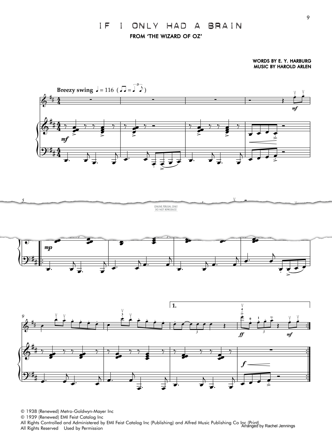 Product gallery: Page 1 of 1 If I Only Had A Brain (from 'The Wizard Of Oz'), Harold Arlen