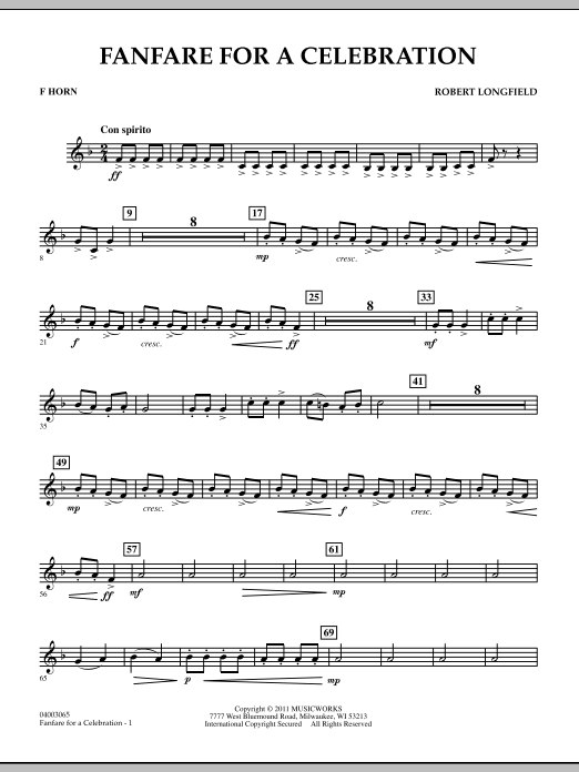 Produktgalerie: Seite 1 von 1 Fanfare For A Celebration - F Horn, Robert Longfield, Ensemble