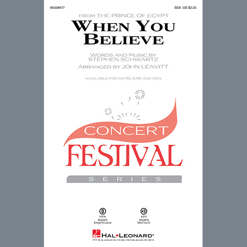 Produktbild zu: When You Believe (from The Prince Of Egypt) (arr. John Leavitt)