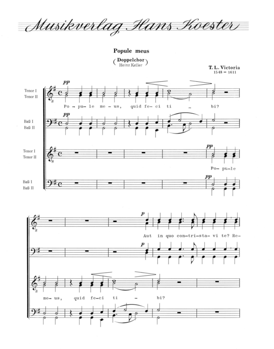 Product picture to: Popule meus Tomas Luis de Victoria