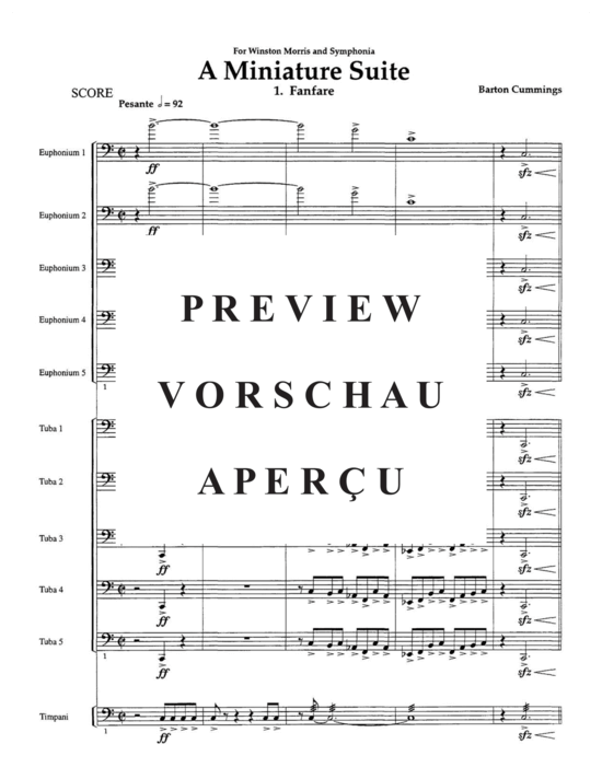 Produktgalerie: Seite 5 von 21 A Miniature Suite , , (Tuba Ensemble EEEETTTT + Pauken, Bass, Klavier)