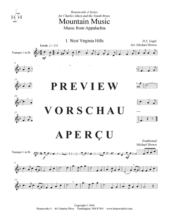 Produktgalerie: Seite 10 von 21 Mountain Music (Music from Appalachia), , (2xTrompete in B, Horn in F, Posaune)