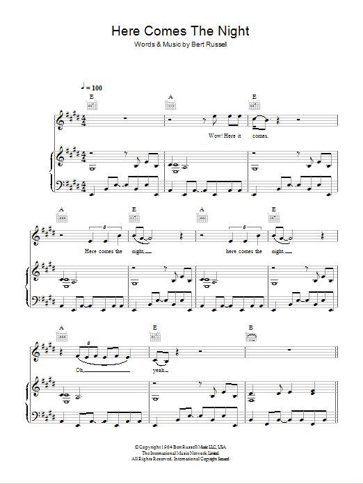 Produktgalerie: Seite 1 von 1 Here Comes The Night, Van Morrison, Gesang, Gitarre, Klavier