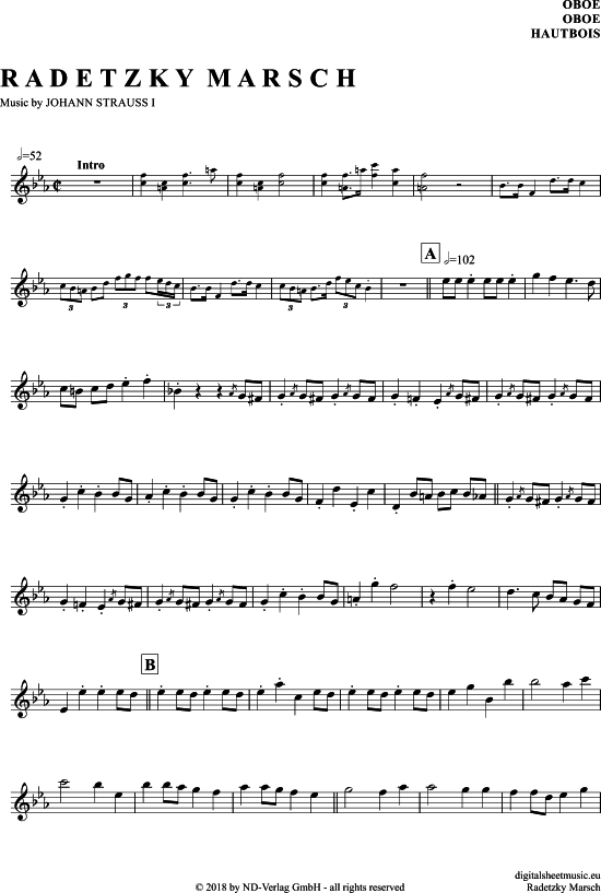 Produktgalerie: Seite 1 von 4 Radetzky-Marsch , , (Oboe)