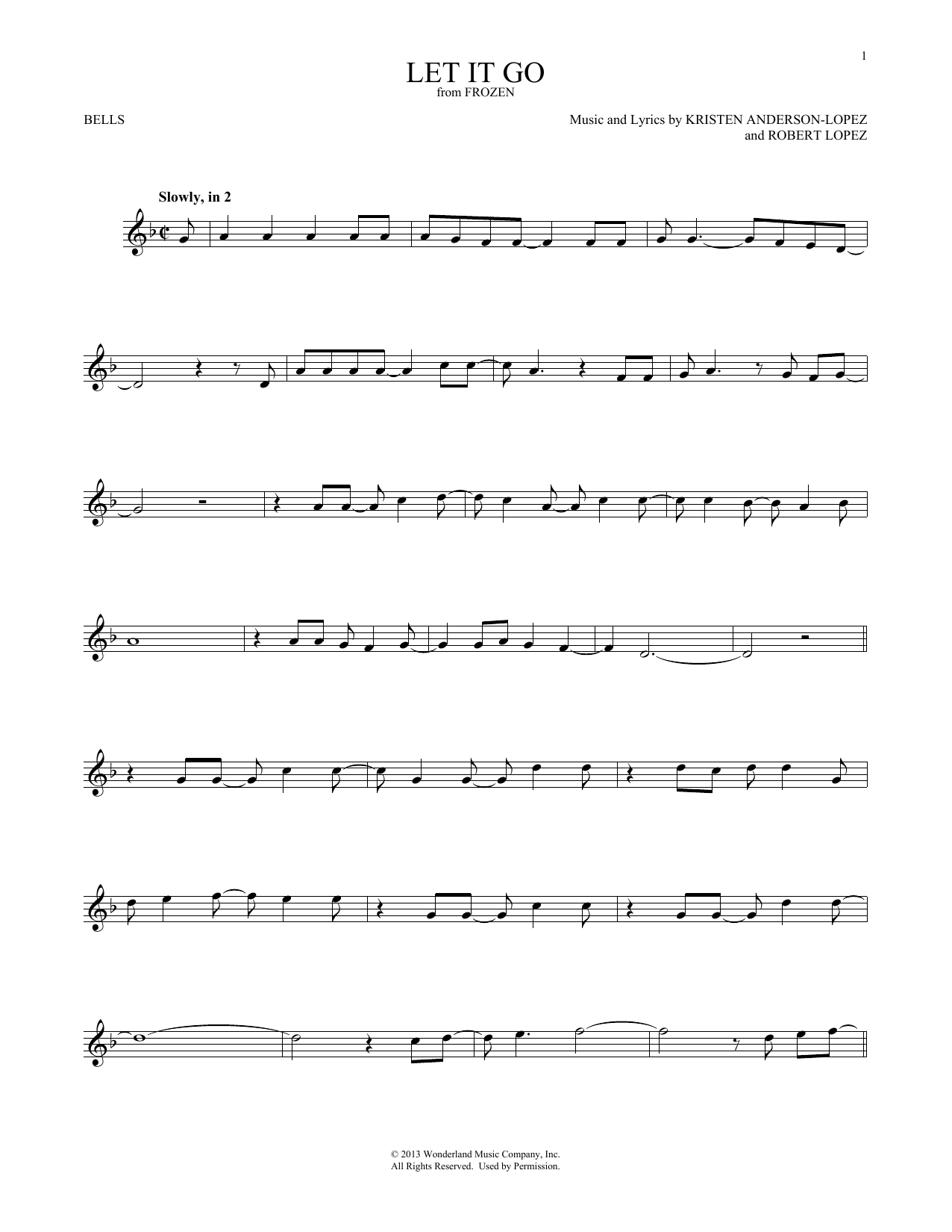 Produktgalerie: Seite 1 von 1 Let It Go (from Frozen), Idina Menzel, Percussion