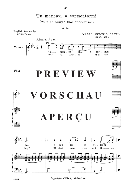 Product gallery: Page 2 of 7 Tu mancavi a tormentarmi, Parisotti, Alessandro, High Voice and Piano