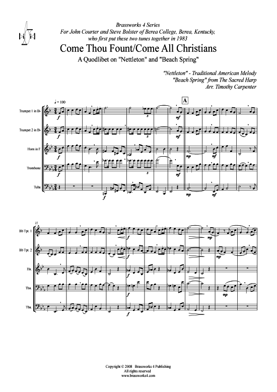 Produktbild zu: Come Thou Fount/Come All Christians 