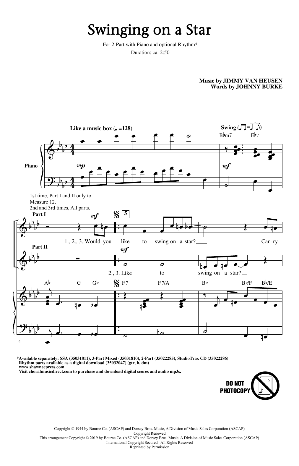 Produktbild zu: Swinging on a Star (arr. Greg Gilpin)
