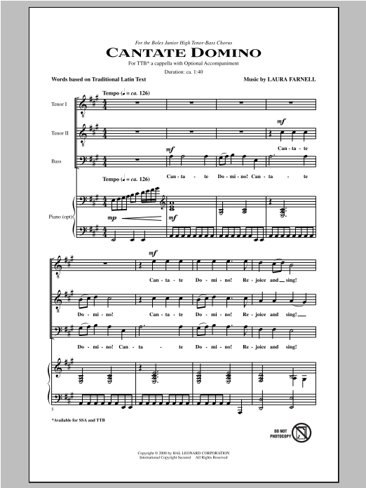 Produktgalerie: Seite 1 von 1 Cantate Domino, Laura Farnell, Chor