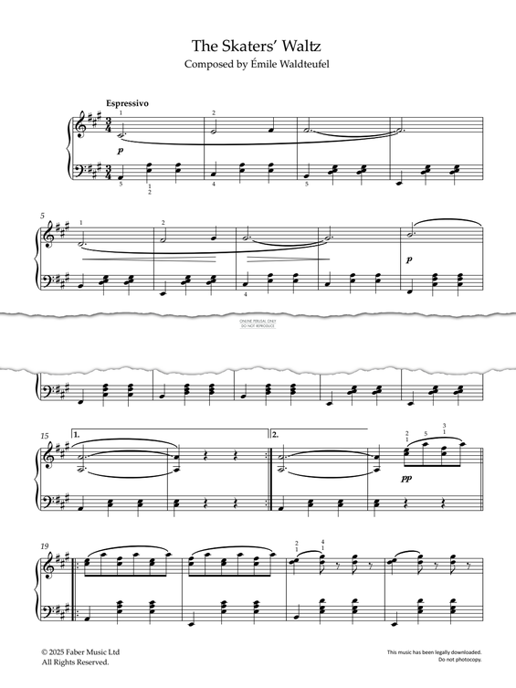 Produktgalerie: Seite 1 von 1 The Skaters' Waltz (Les Patineurs), Emile Waldteufel, Klavier