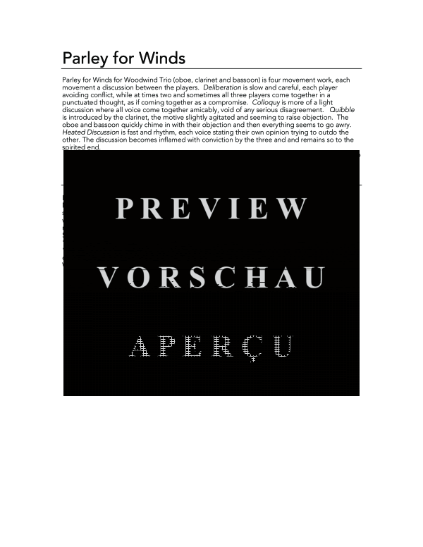 Product gallery: Page 4 of 11 Parley for Winds, , (woodwind trio oboe, clarinet and bassoon)