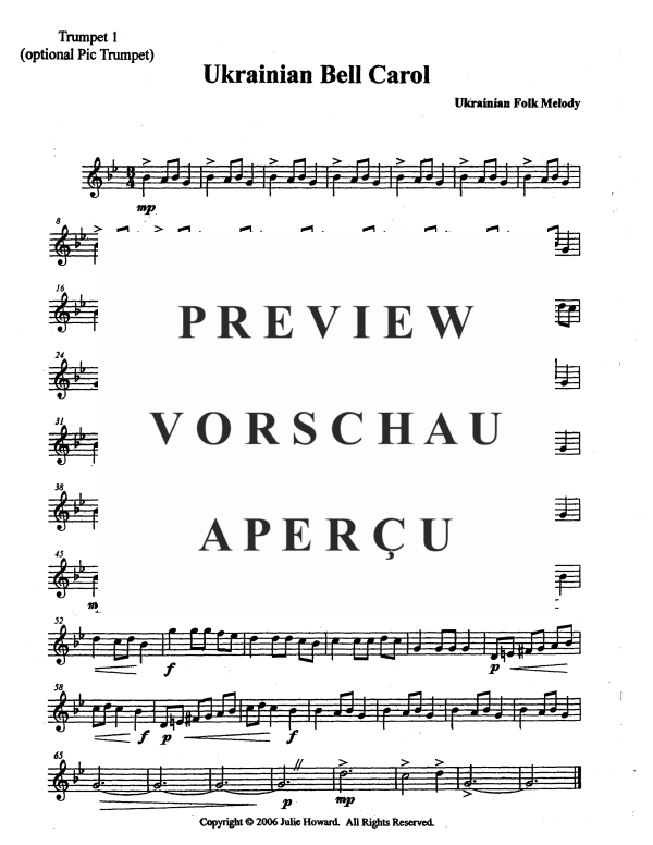 Produktgalerie: Seite 7 von 11 Ukrainisches Glockenlied, , Blechbläser Septett