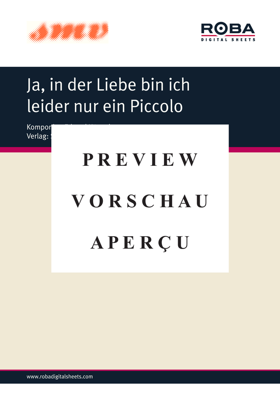 Product gallery: Page 2 of 4 Ja, in der Liebe bin ich leider nur ein Pikkolo  , , Piano and Voice