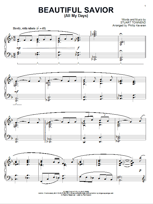 Produktbild zu: Beautiful Savior (All My Days) [Jazz version] (arr. Phillip Keveren)