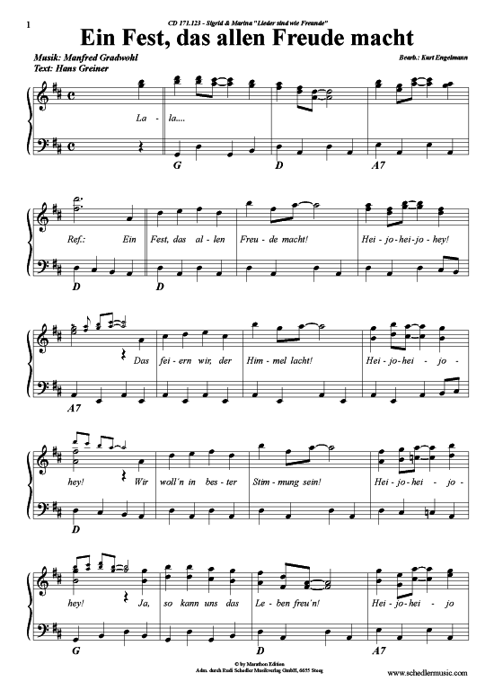 Produktgalerie: Seite 1 von 5 Ein Fest, das allen Freude macht , Sigrid & Marina, Klavier und Gesang