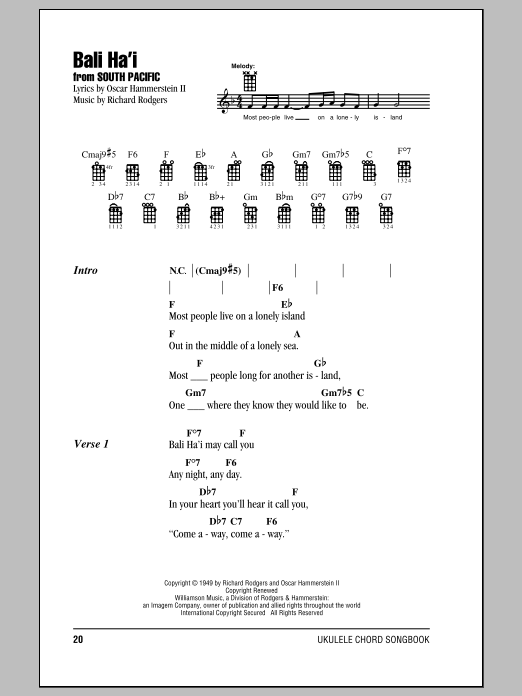 Product gallery: Page 1 of 1 Bali Ha'i, Rodgers & Hammerstein