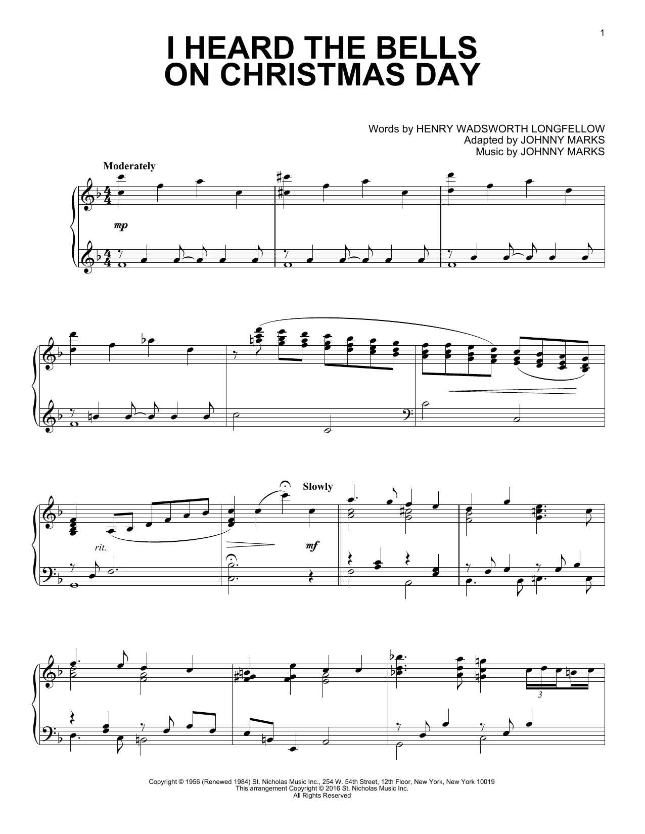 Product gallery: Page 1 of 1 I Heard The Bells On Christmas Day, Johnny Marks