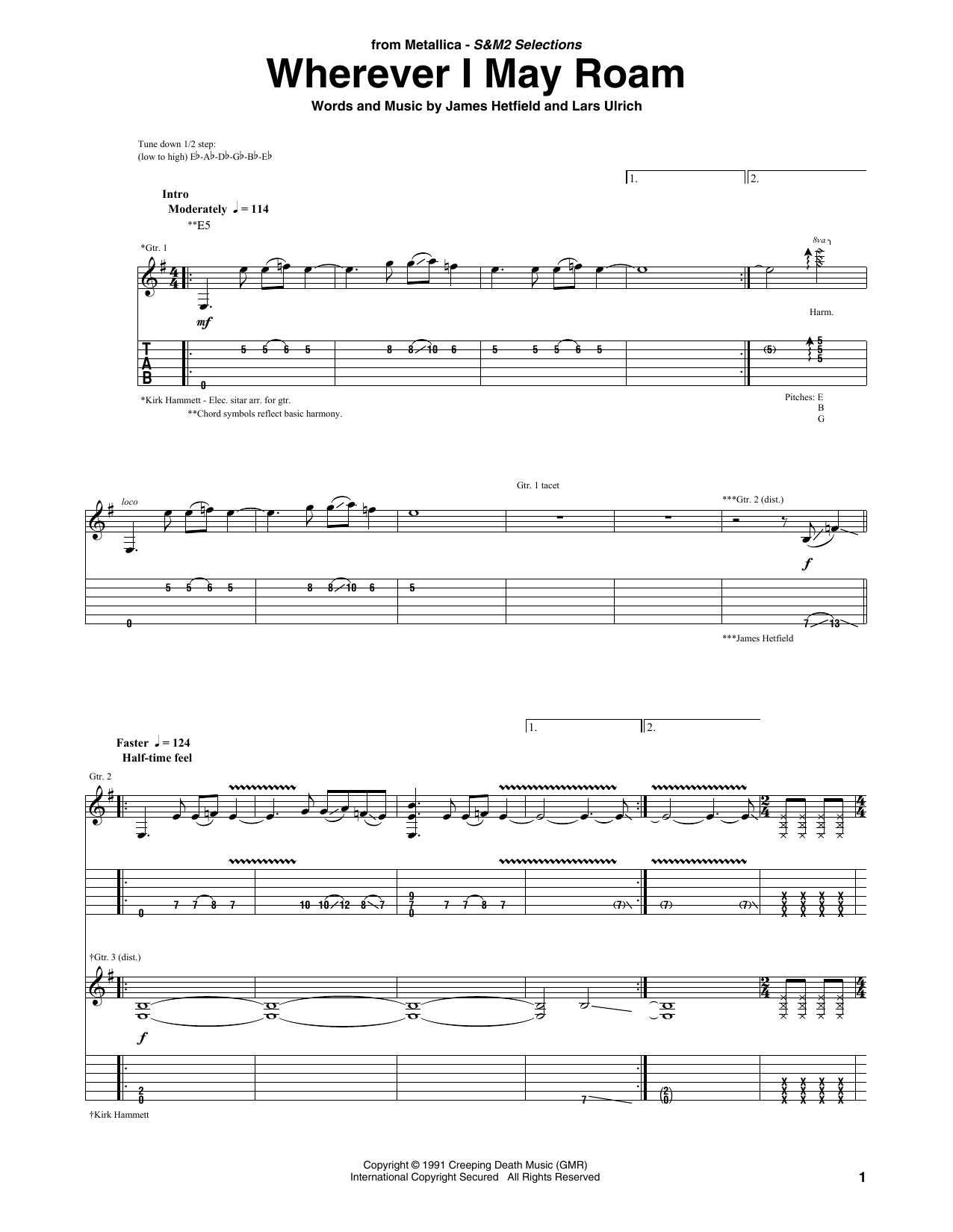 Produktgalerie: Seite 1 von 1 Wherever I May Roam, Metallica, Gitarre