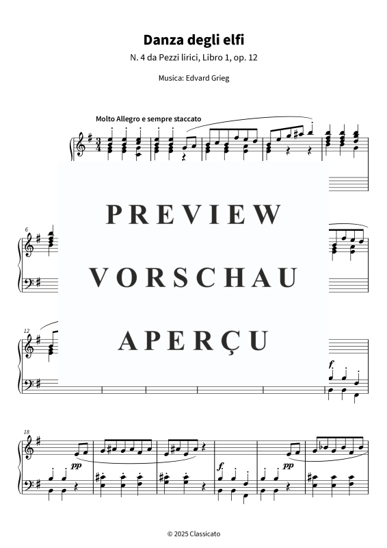 Product gallery: Page 5 of 7 Danza degli elfi - N. 4 da Pezzi lirici, Libro 1, op. 12, , Piano Solo