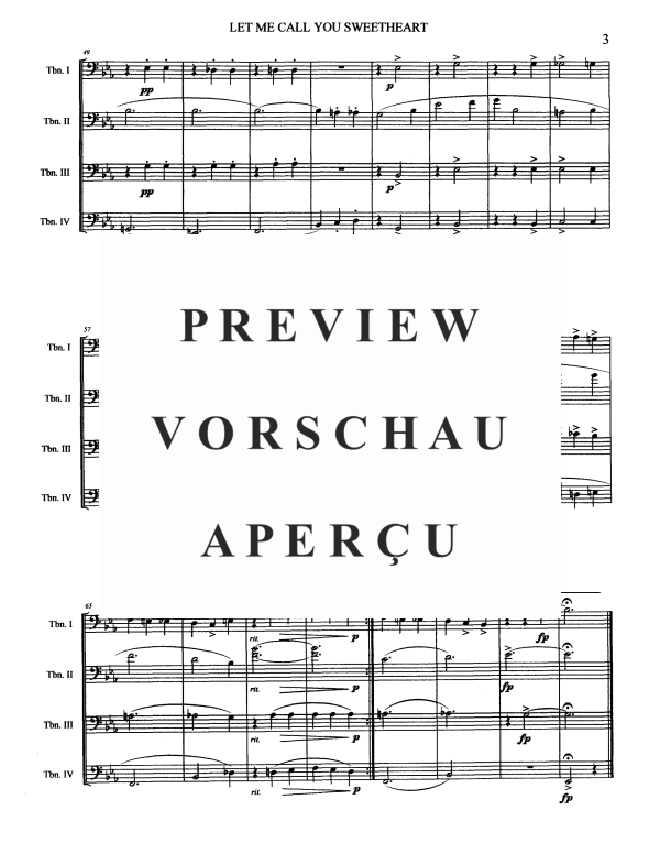 Produktgalerie: Seite 5 von 9 Let Me Call You Sweetheart, , Posaunen Quartett