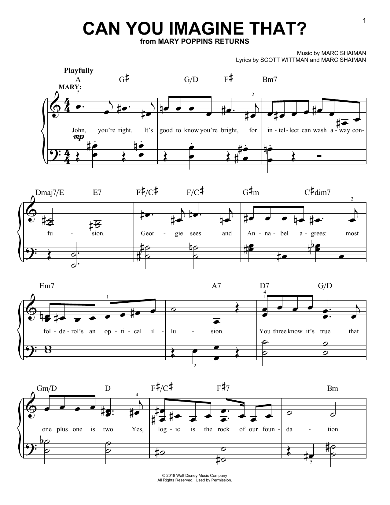 Produktbild zu: Can You Imagine That? (from Mary Poppins Returns)
