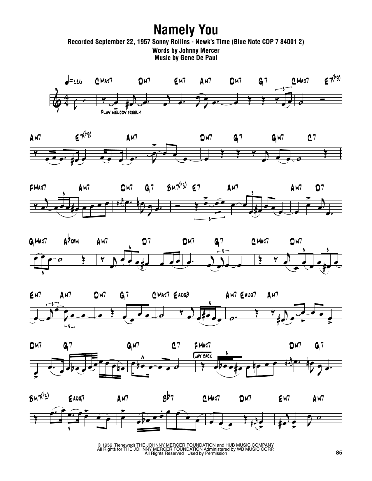 Product gallery: Page 1 of 1 Namely You, Sonny Rollins