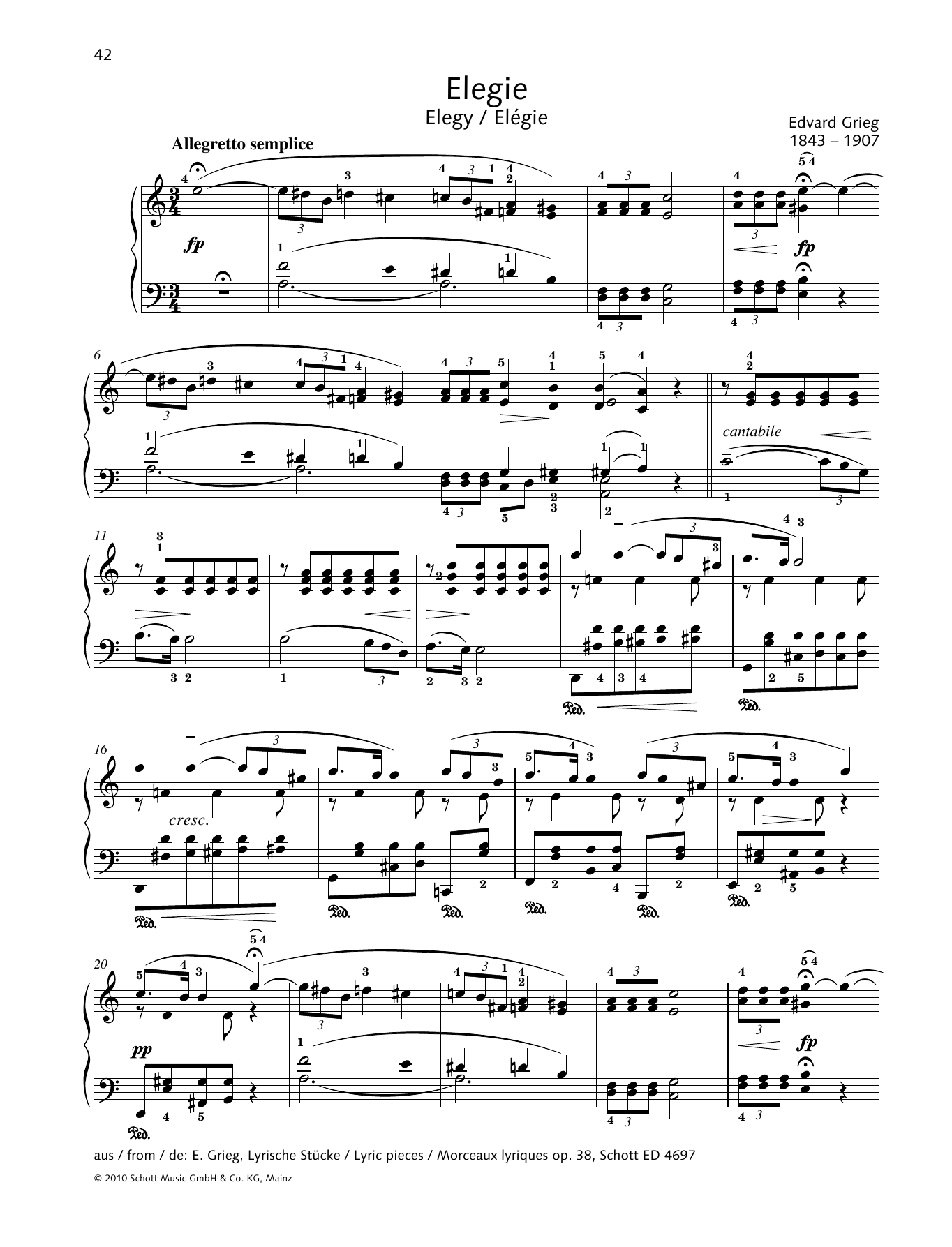 Product gallery: Page 1 of 1 Elegy, Edvard Grieg