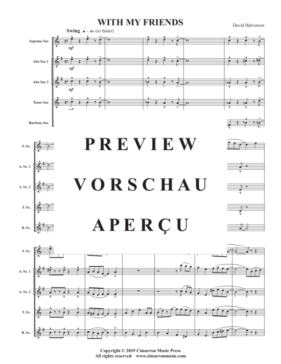 Product gallery: Page 3 of 10 With My Friends , , (Saxophone Quintet SAATB)