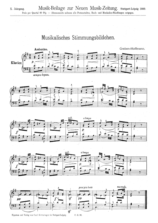 Product picture to: Musikalisches Stimmungsbildchen Gustav Graben-Hoffmann