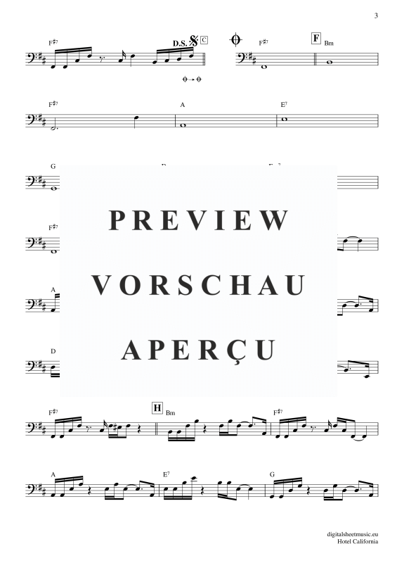 Product gallery: Page 4 of 5 Hotel California, Eagles, The, Bass Guitar