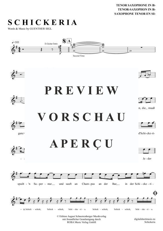 Produktgalerie: Seite 2 von 4 Schickeria, Spider Murphy Gang, Tenorsaxophon