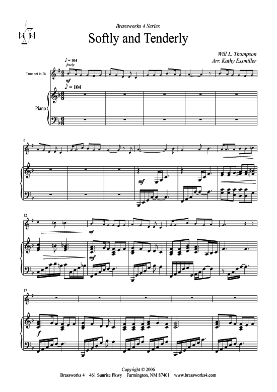 Produktbild zu: Softly and Tenderly Will L. Thompson