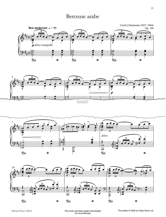 Produktgalerie: Seite 1 von 1 Berceuse arabe Op. 166, Cécile Chaminade, Klavier