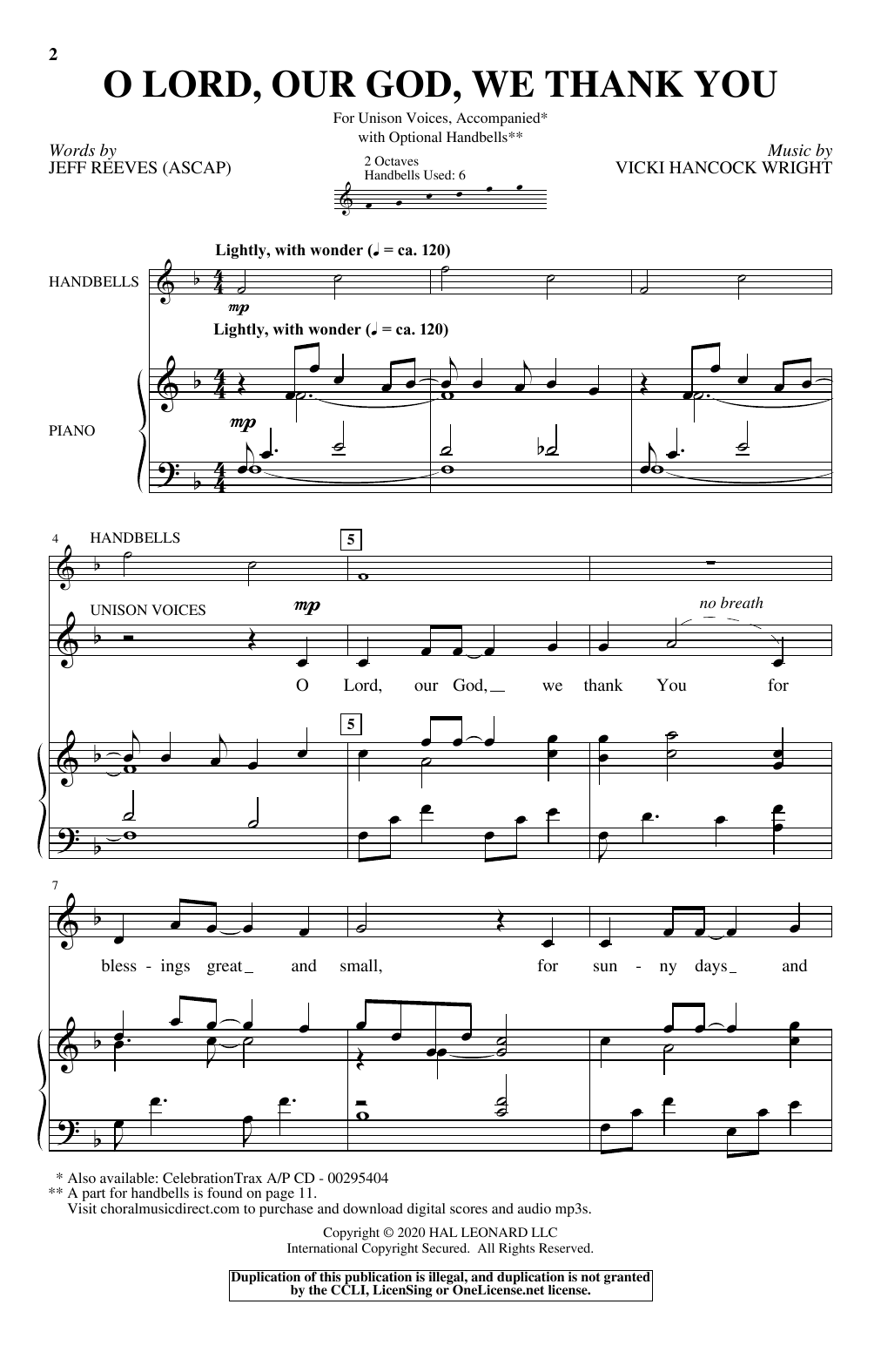 Produktbild zu: O Lord, Our God, We Thank You