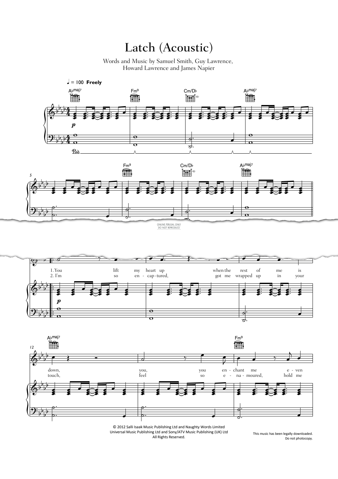 Produktgalerie: Seite 1 von 1 Latch, Sam Smith, Gesang, Gitarre, Klavier