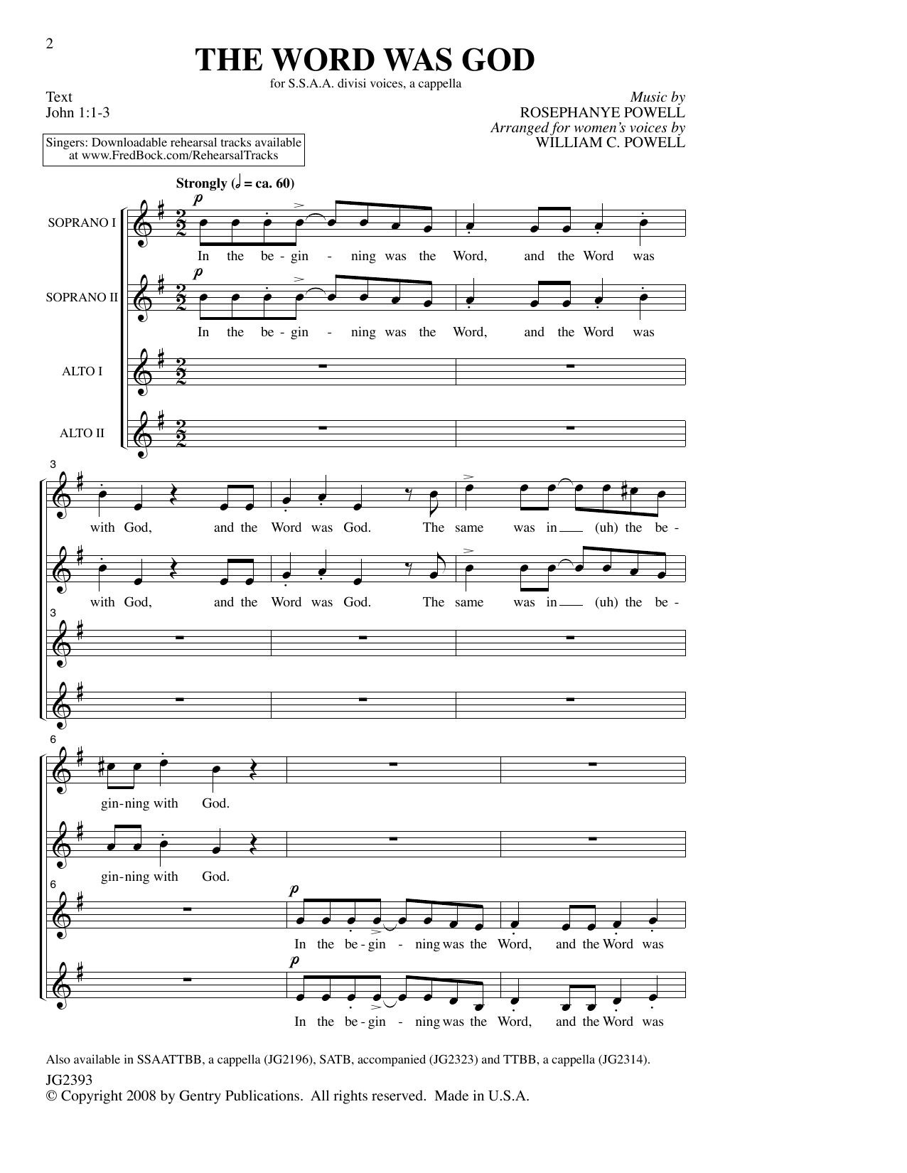 Produktgalerie: Seite 1 von 1 The Word Was God, Rosephanye Powell, Chor