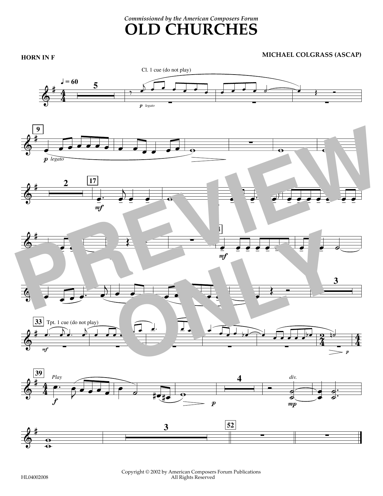 Produktbild zu: Old Churches - F Horn