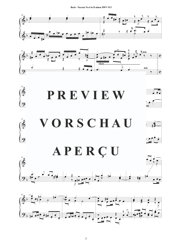 Produktgalerie: Seite 4 von 11 Toccata Nr. 4 D-Moll BWV 913, , Cembalo/Klavier Solo