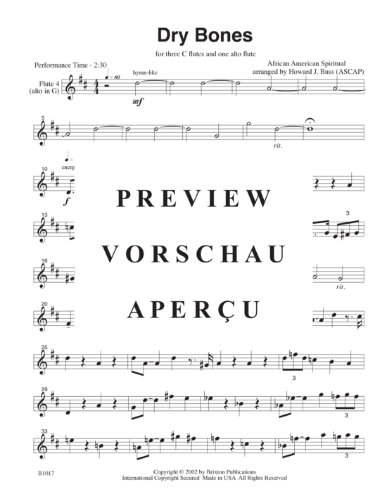 Product gallery: Page 14 of 15 Dry Bones , , (3 flutes in C and one alto flute)