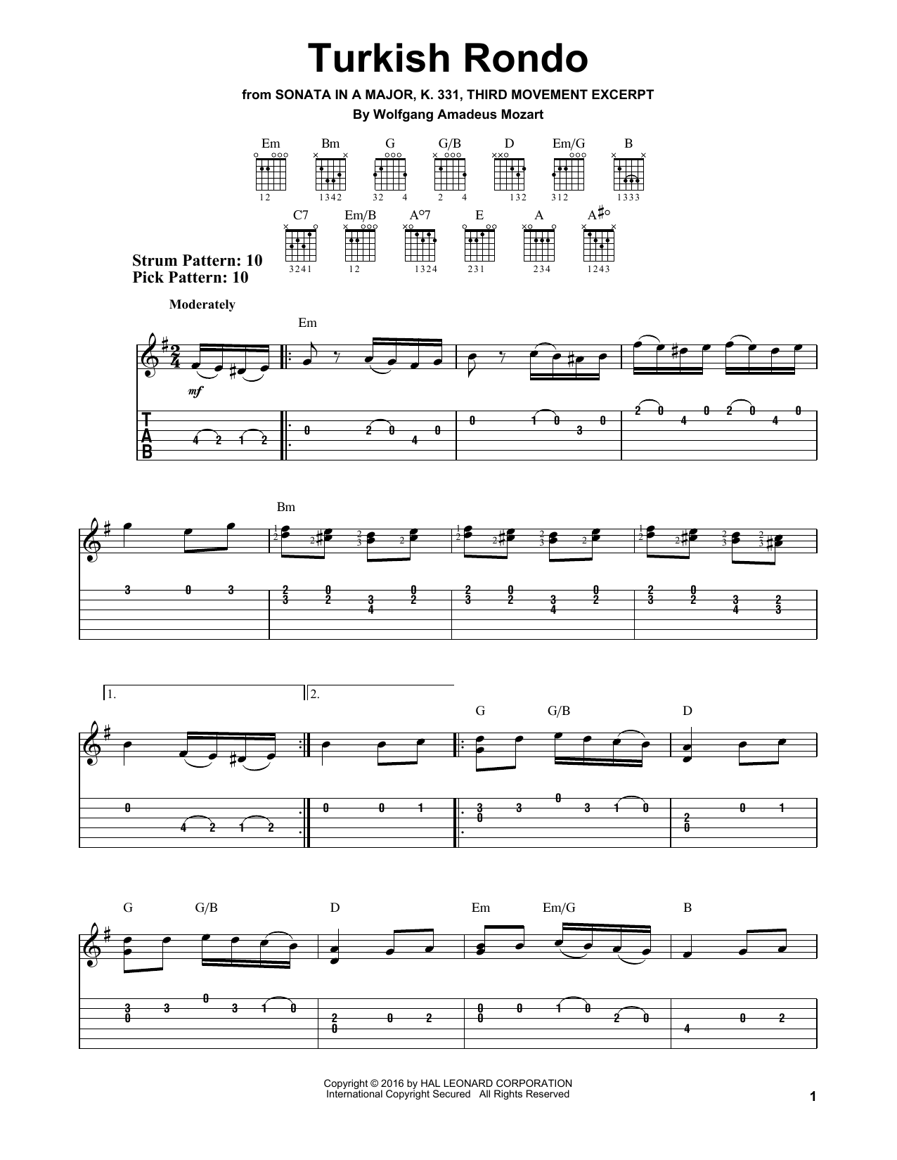 Product gallery: Page 1 of 1 Turkish Rondo, Wolfgang Amadeus Mozart