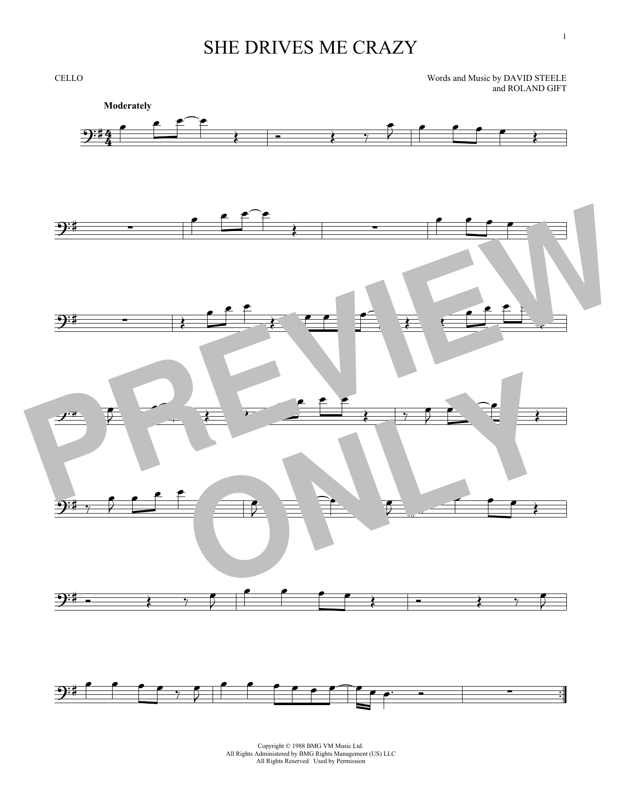 Produktgalerie: Seite 1 von 1 She Drives Me Crazy, Fine Young Cannibals, Violoncello