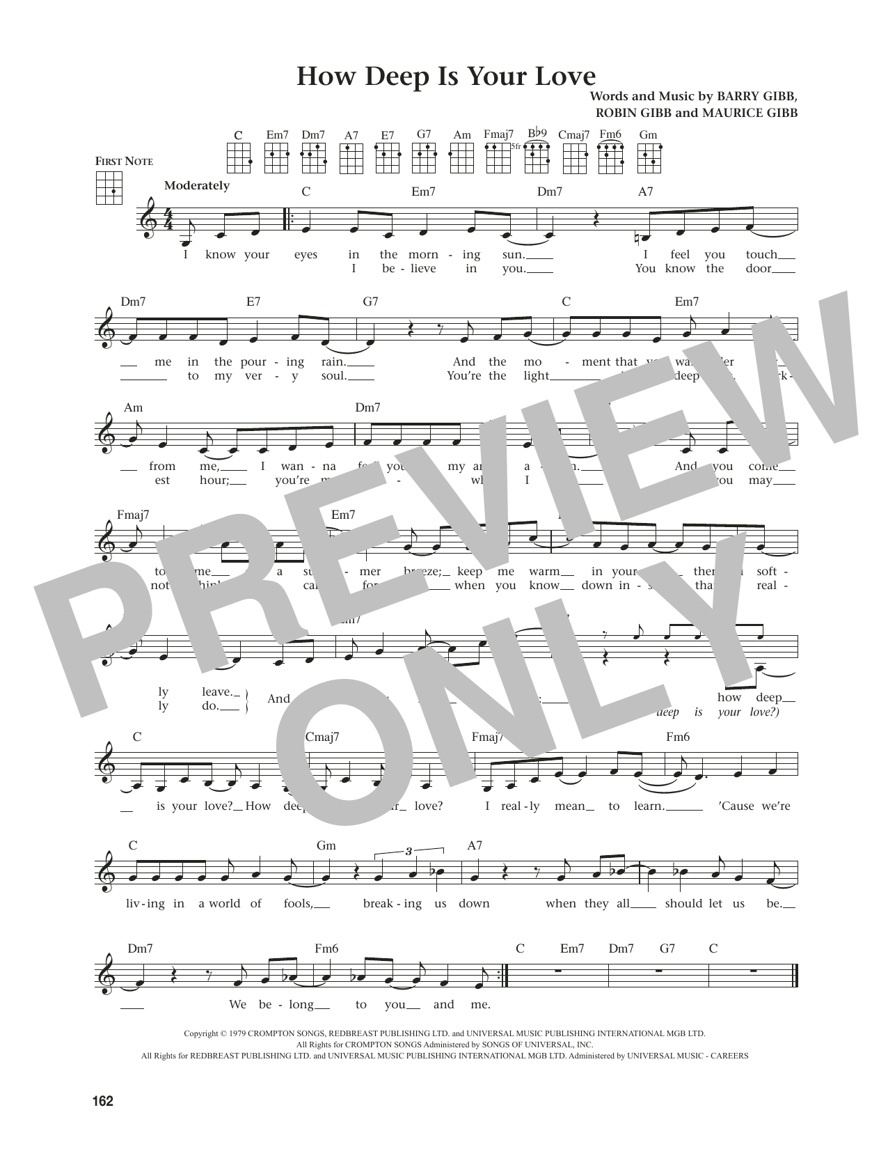 Product gallery: Page 1 of 1 How Deep Is Your Love (from The Daily Ukulele) (arr. Jim Beloff), The Bee Gees