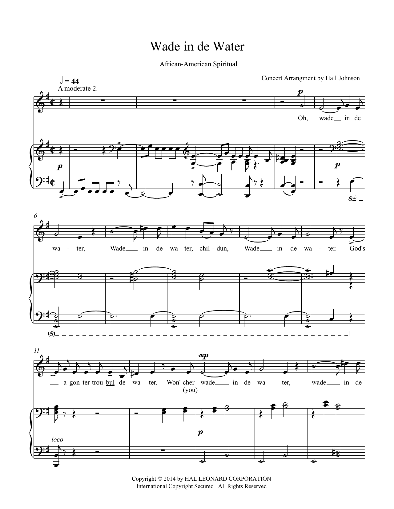 Product picture to: Wade in de Water (E minor)