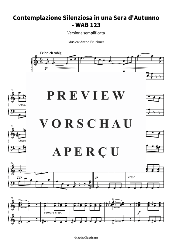 Product gallery: Page 5 of 6 Contemplazione Silenziosa in una Sera d´Autunno - Versione semplificata, , Piano Solo