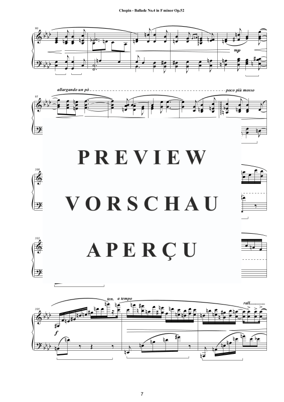 Produktgalerie: Seite 8 von 11 Ballade Nr. 4 F-Moll Op. 52, , Klavier Solo