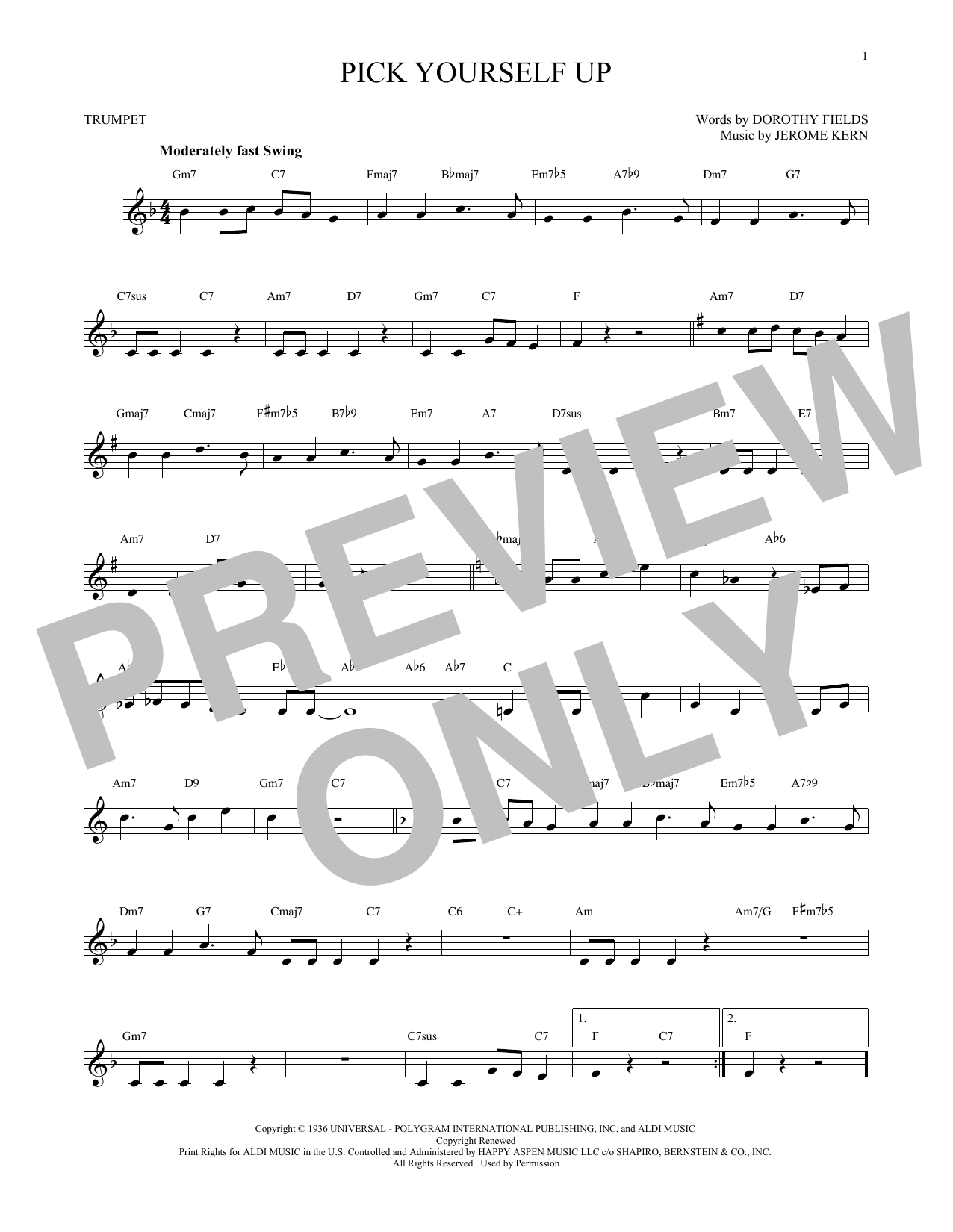 Produktgalerie: Seite 1 von 1 Pick Yourself Up, Jerome Kern, Trompete