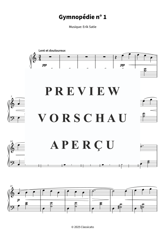 gallery: Gymnopédie n° 1 - version simplifiée, , (Klavier Solo)