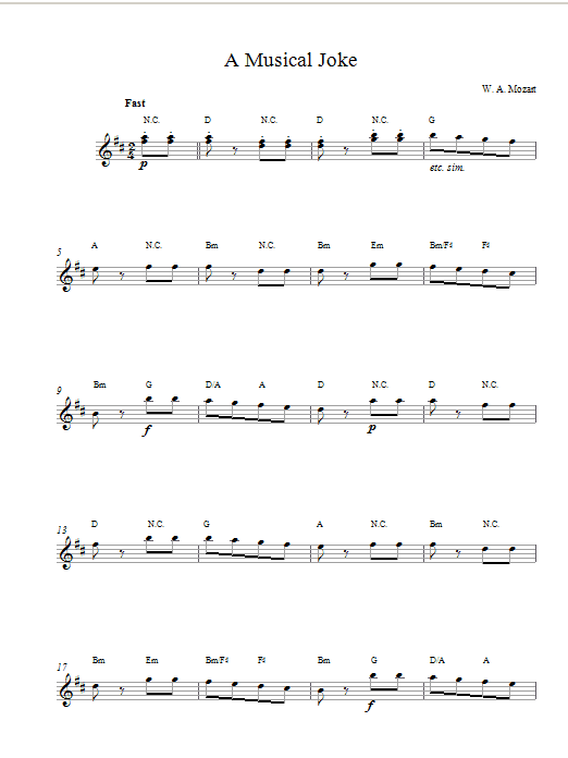 Product picture to: A Musical Joke (Top Line)