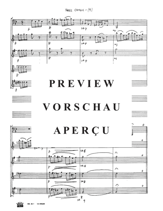 Produktgalerie: Seite 13 von 21 Three Cameos , , (Saxophon Quartett + Tuba Solo)